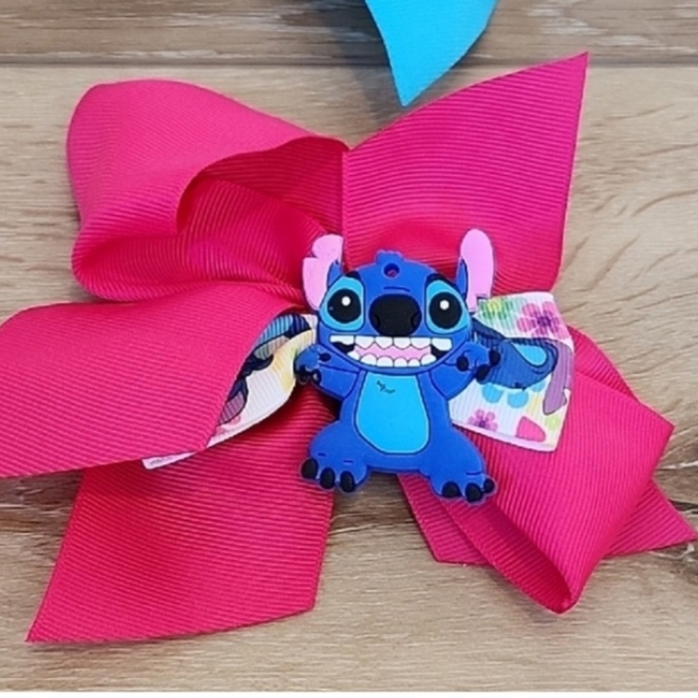 Pink Stitch Hair Bow
